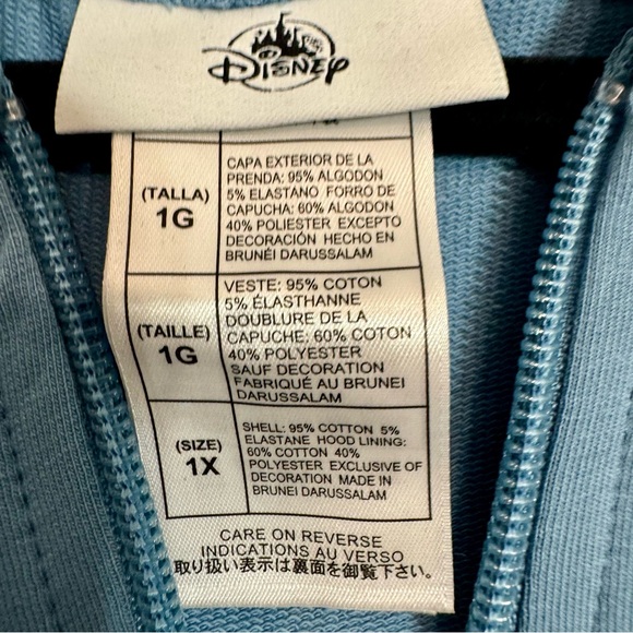 NWT. Disney Remy’s Ratatouille Adventure Zip up Hoodie 1X. blue zip-up hoodie - Picture 13 of 14